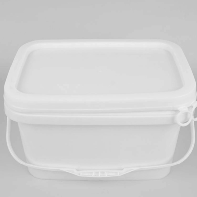5L PP Tool Storage Bucket White Square Plastic Buckets Rectangular