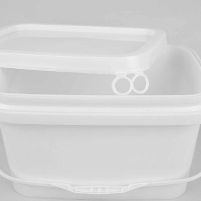5L PP Tool Storage Bucket White Square Plastic Buckets Rectangular