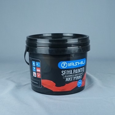Food Safe 1L 33oz Small Black Plastic Buckets For Ice Cream